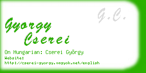 gyorgy cserei business card