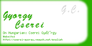 gyorgy cserei business card